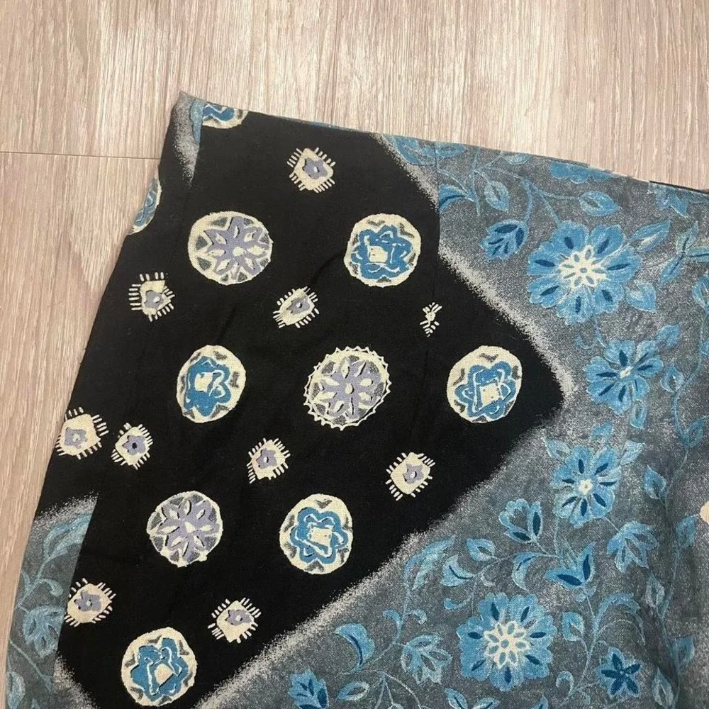 Vintage‎ Blue Micro Mini Wrap Skirt 90s Retro Glam Whimseygoth Boho